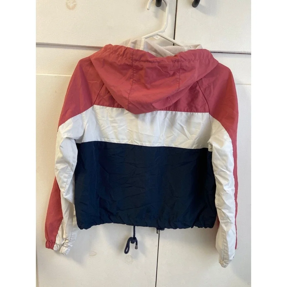 Hollister‎ Jacket Colorblock Striped Hooded Cropped Lightweight Jacket XS